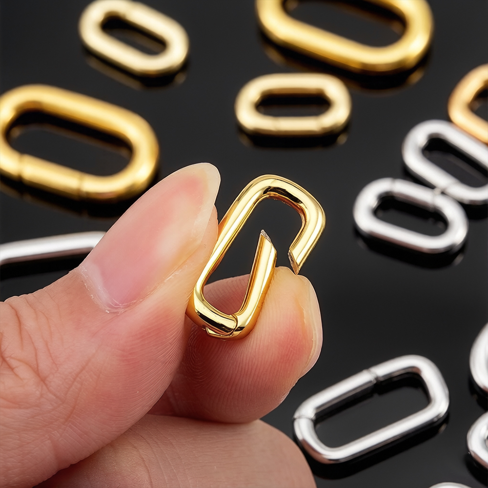 Jewelry Making Findings - قطعتان من مشابك قلادة بيضاوية مطلية
