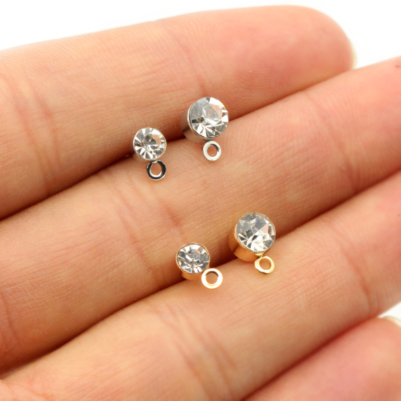 Jewelry Making Soldering Kit - 50 قطعة أقراط دبابيس مع الزركون
